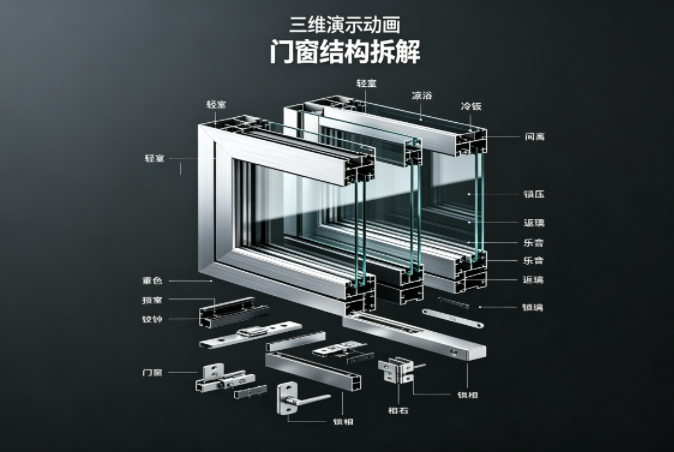 一镜拆解！门窗产品三维演示动画
